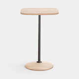 Rastrema Square Pedestal Luxury Side Table, tall, in travertine