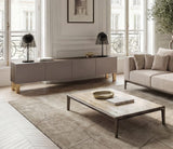 Reticolo Lacquered Luxury TV Cabinet shown in grey lacquer