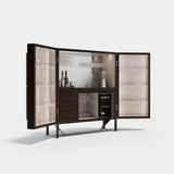 Rocco Carved Door Luxury Bar Cabinet, alternative angle