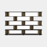 Rosone Staggered Shelf Luxury Bookcase in Coffee Moka Sablè wood