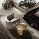 Giorgio Collection Infinity Gold Round Side Table in light gold chrome, second view