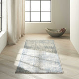 Rush Ivory Blue Luxury Rug, available from Touched Interiors UK