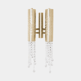 Castro Lighting Safi Wall Light in hammered gold-plated brass with crystals, available from Touched Interiors UK