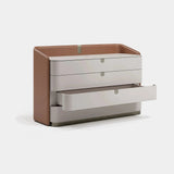 Savoy Leather Shell Luxury Chest of Drawers, alternative angle