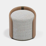 Savoy Swivel Leather Luxury Pouf, alternative angle