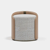 Savoy Swivel Leather Luxury Pouf, alternative angle
