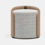 Savoy Swivel Leather Luxury Pouf, alternative angle
