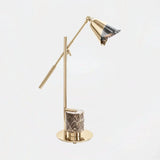 Castro Lighting Savoye Table Lamp in gold-plated brass with Emperador marble, available from Touched Interiors UK