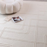 Sentiero Geometric Wool Luxury Rug, shown in a room setting