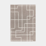 Sentiero Geometric Wool Luxury Rug, shown in Grey