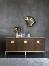 Sezione Brass Stand Luxury Sideboard in a room setting