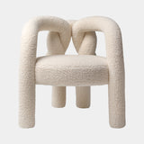 Visionnaire Shibari Armchair: Modern luxury armchair with a unique love knot design and plush teddy bear fabric upholstery.