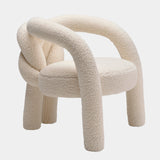 Modern Designer Armchair: Visionnaire's Shibari Armchair. A statement piece featuring a love knot-shaped metal frame and luxuriously soft teddy bear fabric.