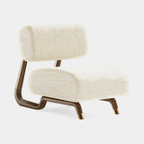 Mezzo Collection Lewis Armchair, Designers Guild Kinmel Chalk FDG3006/10 fabric, matte walnut frame, polished brass, available from Touched Interiors UK