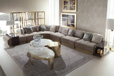 Giorgio Collection Infinity Sofa Console Table in Makore mahogany, living room view