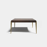 Sorrento Metal Leg Luxury Dining Table: matt dark wood veneer with metal legs