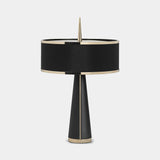 Luxxu Needle Table Lamp in gold plated brass and a black Jupiter shade