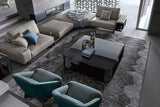 Giorgio Collection Mirage Square Glass Coffee Table in smoked glass, room view