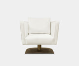 Sterling Sanctuary: Modern Armchair with Textured Comfort by Caffe Latte - The Sterling Sanctuary by Caffe Latte is a haven of luxurious comfort. This modern armchair boasts captivating textured upholstery and a gleaming brass base with a bronze epoxy finish. Choose between plush velvet or sophisticated Nappa leather for the perfect fit in your living room.
