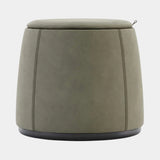 Domkapa Avery Pouf, view 1, in a sage green suede-effect fabric
