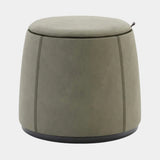 Domkapa Avery Pouf, view 2, in a sage green suede-effect fabric