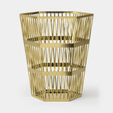 Trigono Openwork Luxury Waste Paper Basket in 24 carat gold plated stainless steel