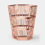 Trigono Openwork Luxury Waste Paper Basket, shown in copper