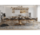 Unique Metamorphosis Dining Table with Conceptual Fossil Textures and Luxury Brass Details - Artistic Home Furniture.