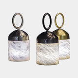 United Alabaster Wireless Glans Table Lamp in natural alabaster, studio view on grey
