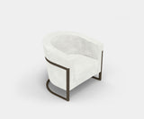 Upper East Side Inspiration: The Madison Minimalist Armchair by Touched Interiors - Indulge in the timeless elegance of the Upper East Side with the Madison Armchair by Touched Interiors. This minimalist design, crafted with luxurious materials, creates a sophisticated haven for relaxation. The epoxy iron base with a bronze finish adds a touch of modern luxury. A perfect addition to any living space seeking a touch of Upper East Side grandeur.