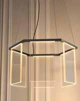 Vetrata Hexagonal Acrylic Luxury Suspension Lamp, view 6