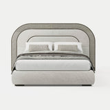 Vetrina Luxury Rounded Bed with Stitched Leather, alternative angle