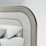 Vetrina Luxury Rounded Bed with Stitched Leather, close-up detail