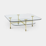 Vitruvio Glass Tier Square Luxury Coffee Table, view 2