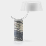 Volteggio Marble Base Luxury Table Lamp in chrome with a marble base