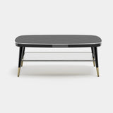 Whitby Elliptical Noir Glass Luxury Coffee Table, alternative angle