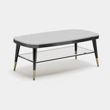 Whitby Elliptical Noir Glass Luxury Coffee Table, alternative angle
