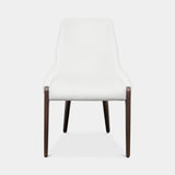Caffe Latte Moka Dining Chair in Vellutino Natural White and walnut stained ash