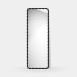 Zecchino Beaded Luxury Floor Mirror in matt black