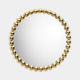 Zecchino Beaded Round Luxury Mirror in polished brass