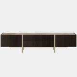 The Private Label Edge TV Cabinet with Marble & Aged Brass