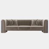 The Algerone Sofa by Luxxu: A timeless design masterpiece in luxurious brown velvet.