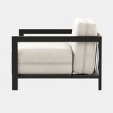 Domkapa Bondi Outdoor Armchair, view 2, in a light grey outdoor fabric