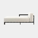 Domkapa Bondi Outdoor Chaise Longue, left arm, view 1, in a light grey outdoor fabric