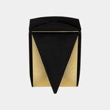 Brass & Black Velvet Prism Stool