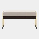 Brown Oak Luxo Bench with Golden Legs