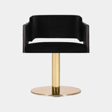 Chapman Walnut, Velvet & Leather Upholstered Dining Chair