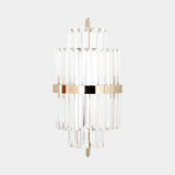 Luxxu Liberty II Wall Light in gold plated brass and clear crystal glass