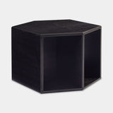 Esagono Black Ash Luxury Side Table in Black Stained Ash