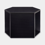 Esagono Black Ash Luxury Side Table, side view